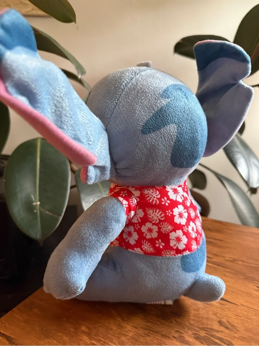 Disney Blue Stitch Plush with Red Floral Vest
